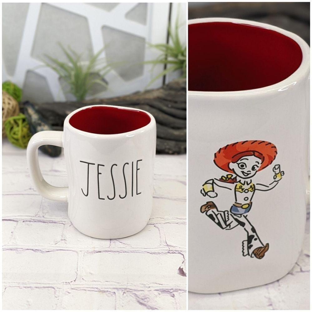 Rae Dunn JESSIE Disney PIXAR's Toy Story Double-Sided White/Red Ceramic Mug